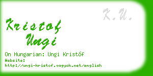 kristof ungi business card