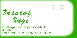kristof ungi business card